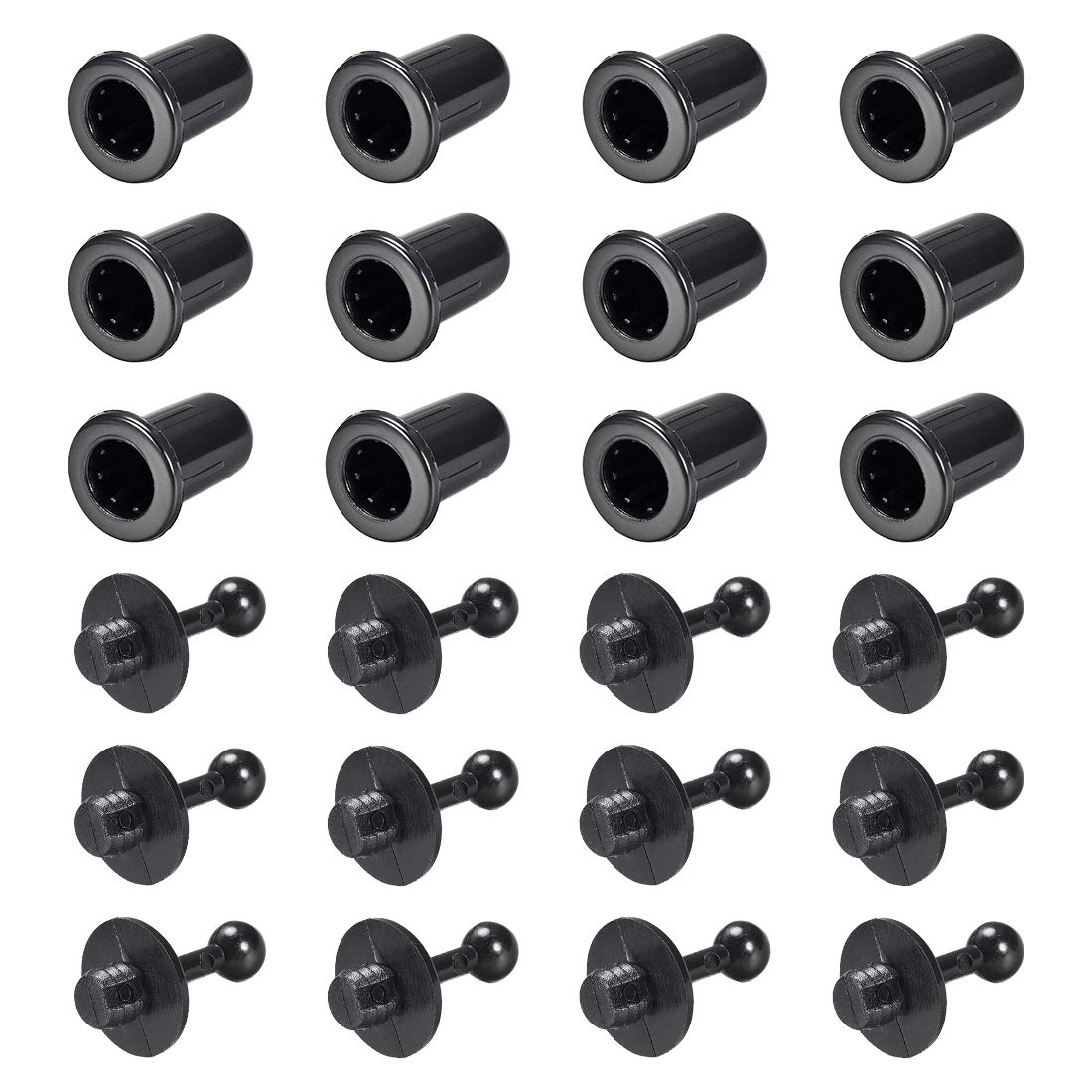 sourcing map Speaker Small Peg Kit Guides 25.5mm Black Dia 6mm 12 Pairs