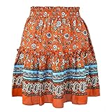 aihihe Women Teen Girl Boho Floral Print Flared