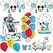 Mickey Mouse First Birthday Fun To Be One 1st Birthday Party Supplies Decoration Pack Includes: Hanging Swirl Decorations, Baby Bib, Birthday Candles, Balloons, and a High Chair Decoration Kit!