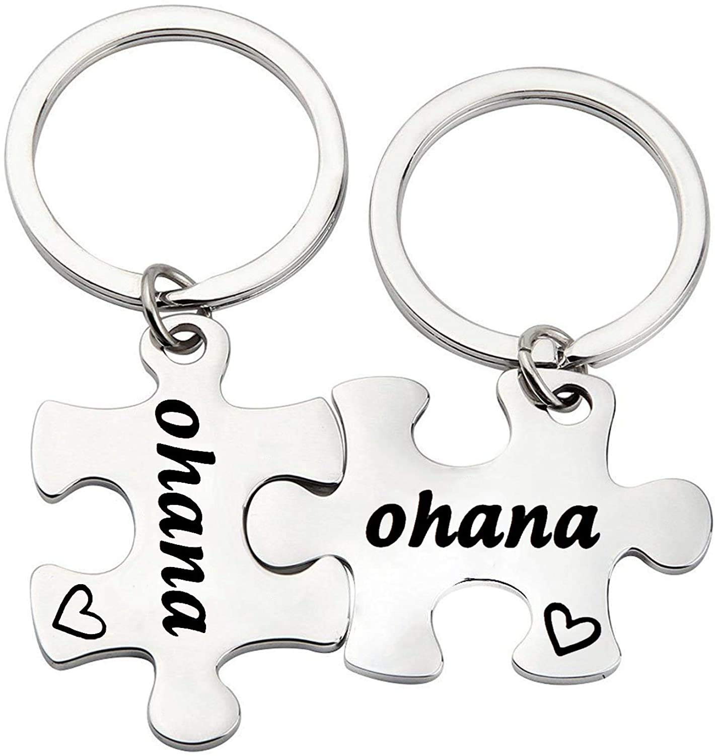 BAUNA Ohana Puzzle keychain set Ohana Means Family BFF Gift (Ohana Puzzle)