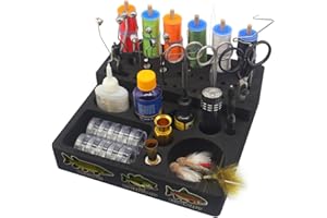 LURELINK Fly Tying Tool Caddy Organizer-Essential for Fly Tying Stations & Fishing Tool Organizer, Holds 20 Thread Spools with 10 Accessory Boxes