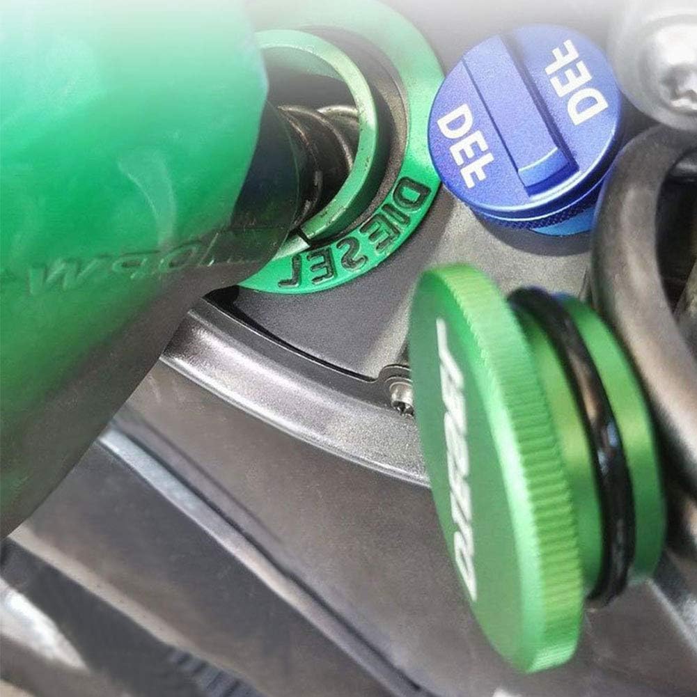 Pinshion Diesel Fuel Cap for Dodge, Magnetic Ram Diesel Billet Aluminum Diesel Fuel Cap Accessories, Green Diesel Cap and Blue DEF Cap Compatible with Dodge RAM TRUCK 1500 2500 3500 (2013-2017): Automotive
