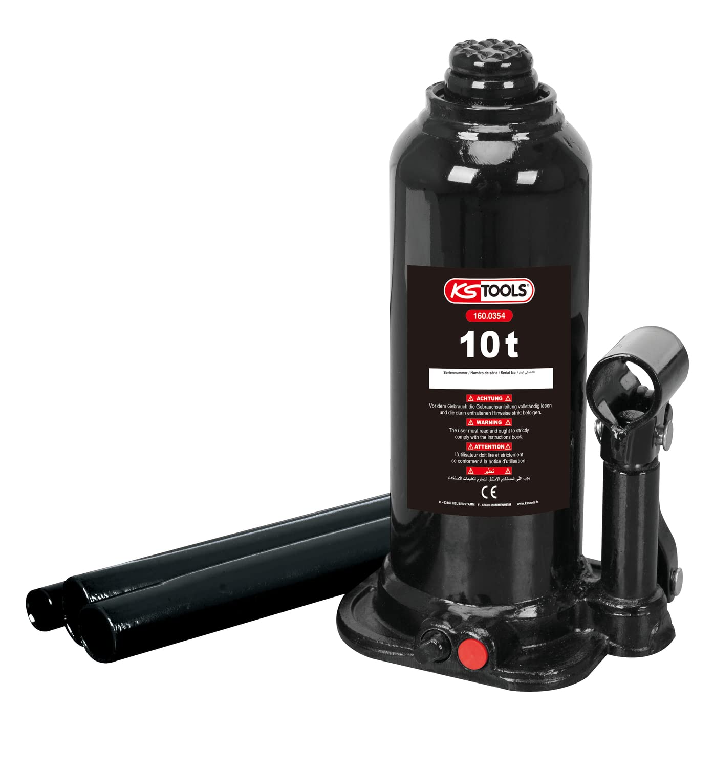 KS Tools 160.0354 Hydraulic Bottle Jack 10T