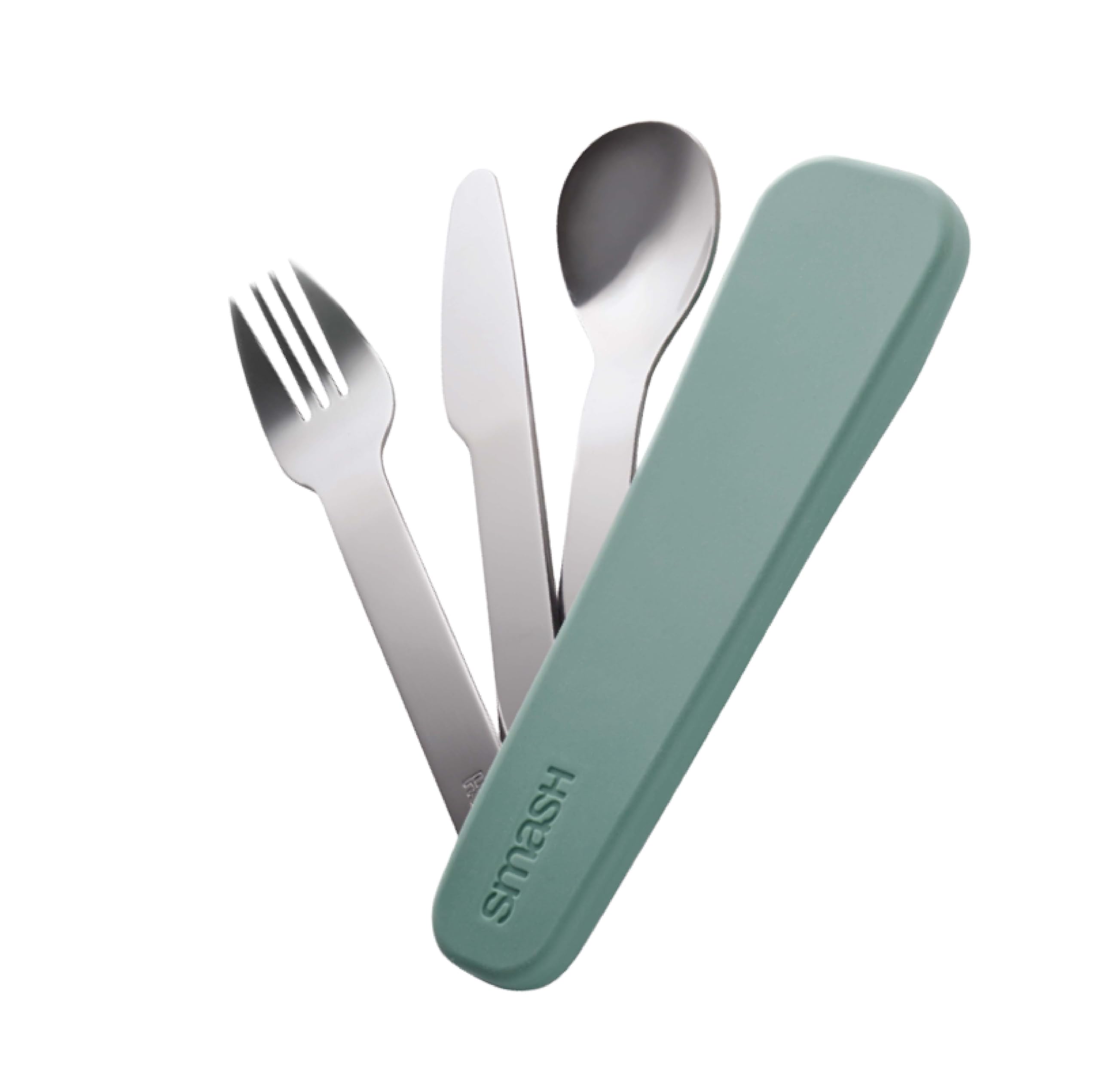 Smash Stainless Steel Travel Cutlery Set with Silicone Case Sage