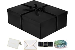 YINUOYOUJIA Large Gift Box 16.5x13x5.5 inches,Black Boxes for Presents,Birthday,Valentine's Day,Mother's Day,Christmas,Anniversary