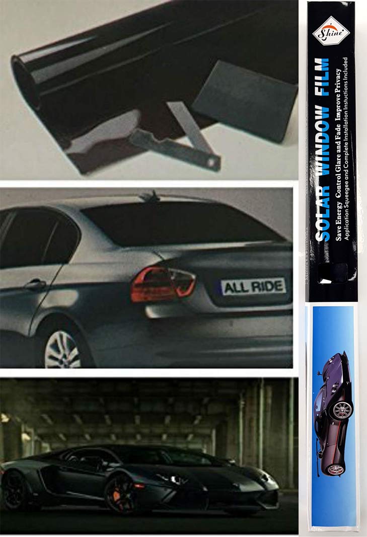 Shine D.BLACK Car Van Limo Window Tint Film Reduce Sun Glare Universal Fit 3m x 50cm Kit