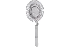 CHICIRIS Bar Strainer, Stainless Steel Cocktail Strainer Hawthorne Strainer with Removable Spring, 8 x 3.7in(Silver)