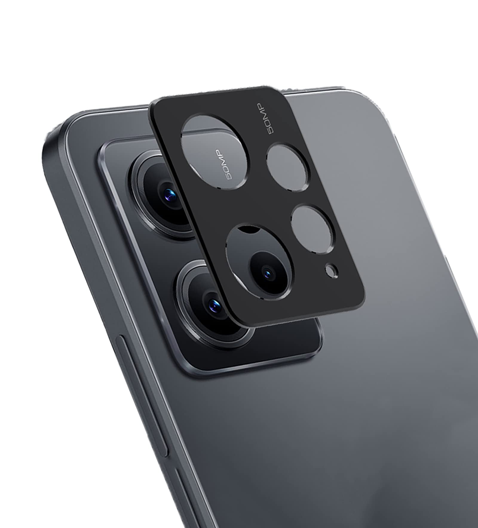 GIOPUEY Camera Lens Protector Compatible with Redmi Note 12 4G,[2 Pack] Camera Lens Metal Protectors [Does Not Affect Imaging] 360° Camera Protection for Redmi Note 12 4G (Black)