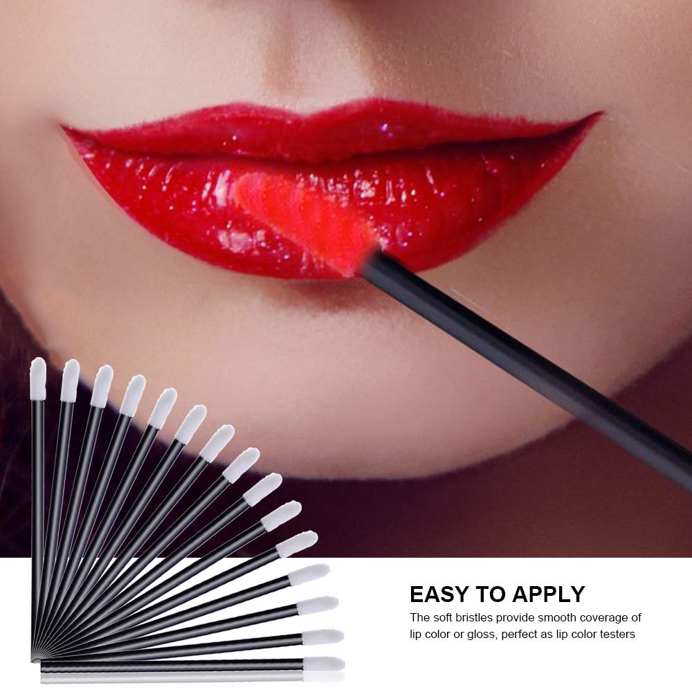 Disposable Makeup Applicators, Teenitor 100Pcs Lipstick Applicator Wands& 100Pcs Eyelash Mascara Wands Lip Gloss Lipstick Tester Eye Lash Brush Halloween Makeup: Beauty