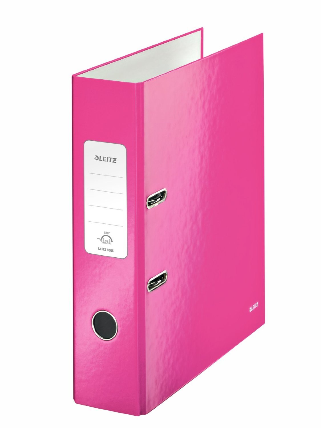 Leitz "WOW" A4 8 cm Spine Lever Arch File - Metallic Pink