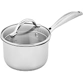 Scanpan STS Stainless Steel 1.2QT Saucepan with Lid, 18/10 Stainless Steel Body, Compatible with All Cooktops, Induction, Oven Safe to 480&deg;F incl. lid, Professional Cookware, Silver