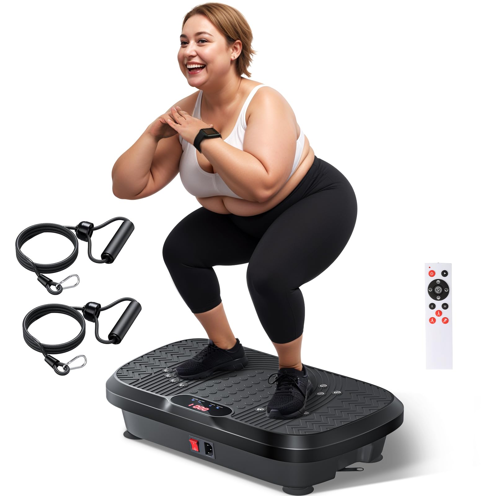 Photo 1 of Vibration Plate Exercise Machine, Whole Body Workout Vibration Plate for Lymphatic Drainage, 240 Adjustable Speeds Power Vibrating Plate Home Fitness Platform for Shaping, Max Weight 330lbs