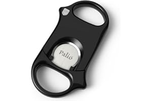 PALIO Palió Composite Double Guillotine Cigar Cutter, Jet Black - Cigar Snipper with Hardened Surgical Stainless Steel Blades Cuts Up to 60 Ring Gauge Cigars | Premium Cigar Accessory for Aficionados