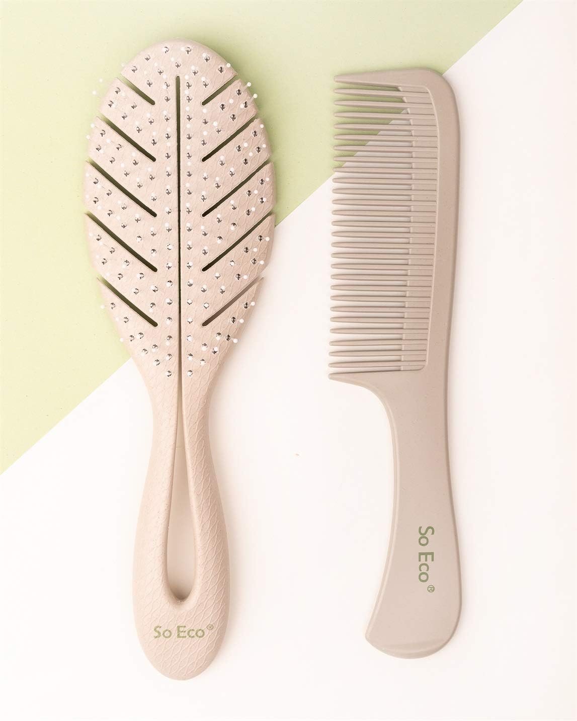 So Eco Blow Dry Hair Set - Biodegradable Vented Hair Brush & Comb for Smooth Frizz-Free Blow Dry, Vegan & Cruelty-Free Hair Tools