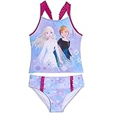Disney Princess Anna Elsa Girls Tankini Top and Bikini Bottom Swim Set Toddler to Little Kid