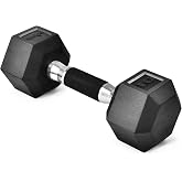 Yes4All Rubber Grip Encased Hex Dumbbell &ndash; Hand Weights With Anti-Slip 5-50 LBS Single