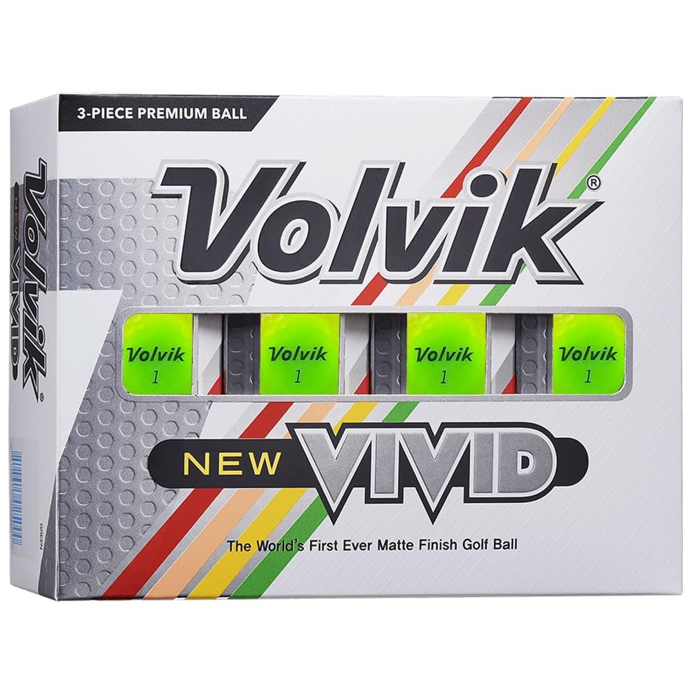 Volvik Vivid Golf Balls: Matte Green, Dozen