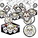 Big Dot of Happiness Day of The Dead - Halloween Sugar Skull Party Hanging Decor - Party Decoration Swirls - Set of 40