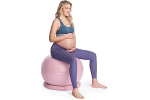 Momcozy BirthEase Pregnancy Ball Set, Birthing Yoga Ball with App Courses | BPA-Free, Anti-Burst, with Anti-Slip Base, Supports Pregnancy Stages & Postpartum with App-Guided Courses