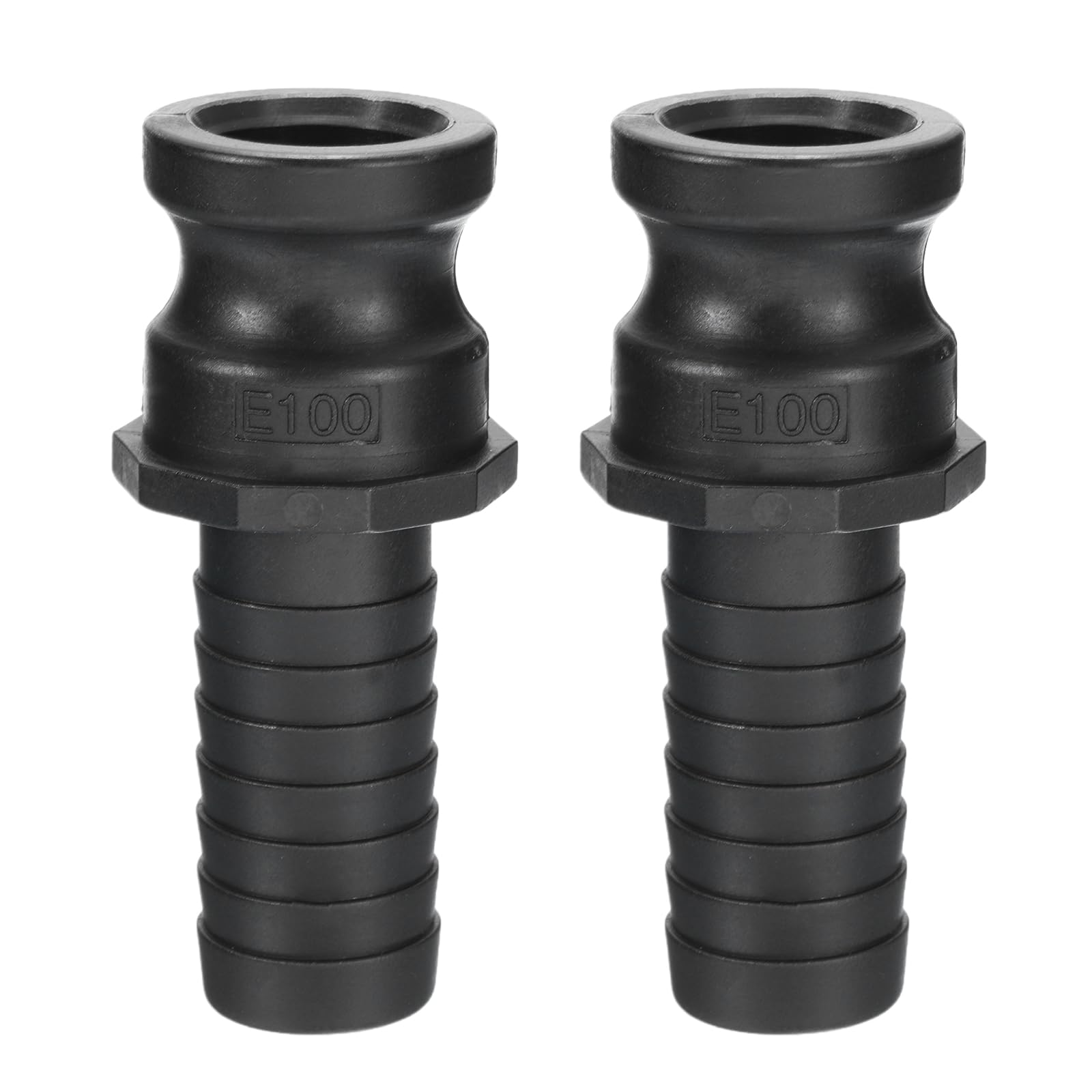 PATIKIL Poly Cam Lock Fittings, 2 Pcs 1" Part E Male Adapter x Hose End Cam Groove Hose Fittings Polypropylene Cam Lock Fittings, Black