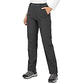 Womens Snow Pants Winter Fleece Lined Waterproof Soft Shell Insulated Outdoor Camping Travel ski Pants