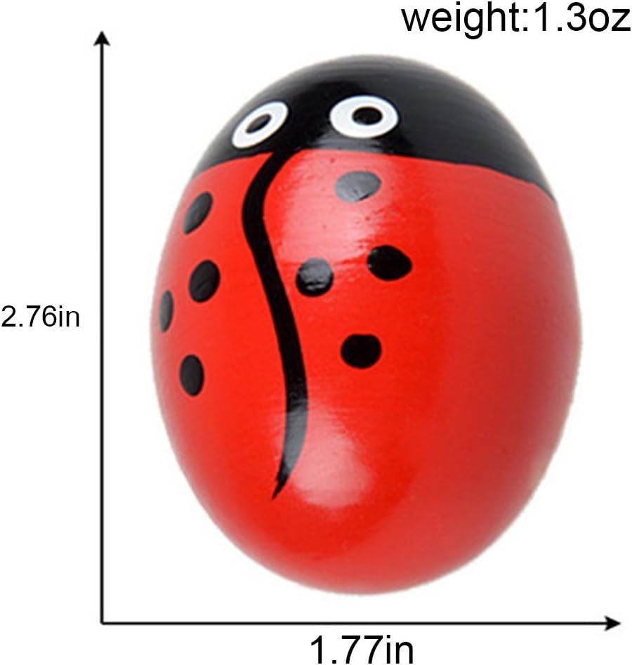 Wooden Maracas Egg Shaker Percussion Musical Egg Maracas for Baby, 6PCS