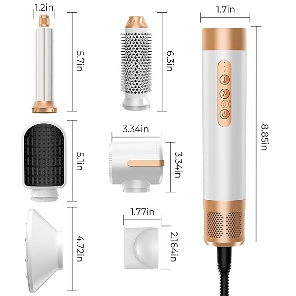 7 IN ONE BLOW DRYER BRUSH, NEGATIVE ION HAIR DRYER BRUSH SET UPGRADE HOT AIR BRUSH AIR STYLER CURLING WRAP AIR CURLER, CURLING IRON HAIR STYLING TOOLS AS A GIFT FOR STRAIGHT/CURL/DRYING/SMOOTHING