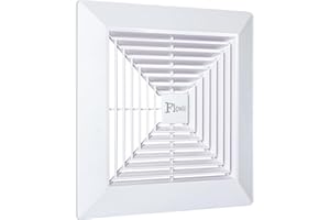 Flowild 12x12 Bathroom Exhaust Fan Cover with Springs Replacement Parts for Square Ceiling or Wall-Mount Exhaust Fan, Bathroom Ceiling Fan Grille, Air Diverter, Ceiling Air Diffuser