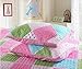 Stitching Polka Dot Floral Patchwork Bed spread Quilts Set for Girls Children Kids 2 Pieces Twin