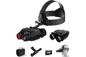 XYTEC Night Vision Goggles, Head-Mounted Digital Infrared Night Vision Binoculars for Adults, 5X Digital Zoom, HD Large Screen Binoculars Perfect for Hunting Outdoor Observation with 32GB TF Card