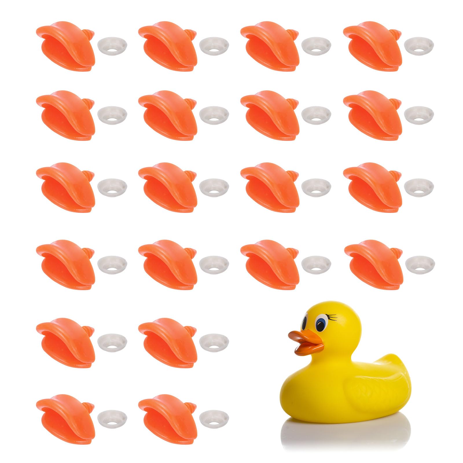 sourcing map 20Pcs Plastic Duck Beak, 1.18 in Doll Safety Duck Mouth Replacement Decor with Washers for DIY Craft Crochet Duckbills Doll Making