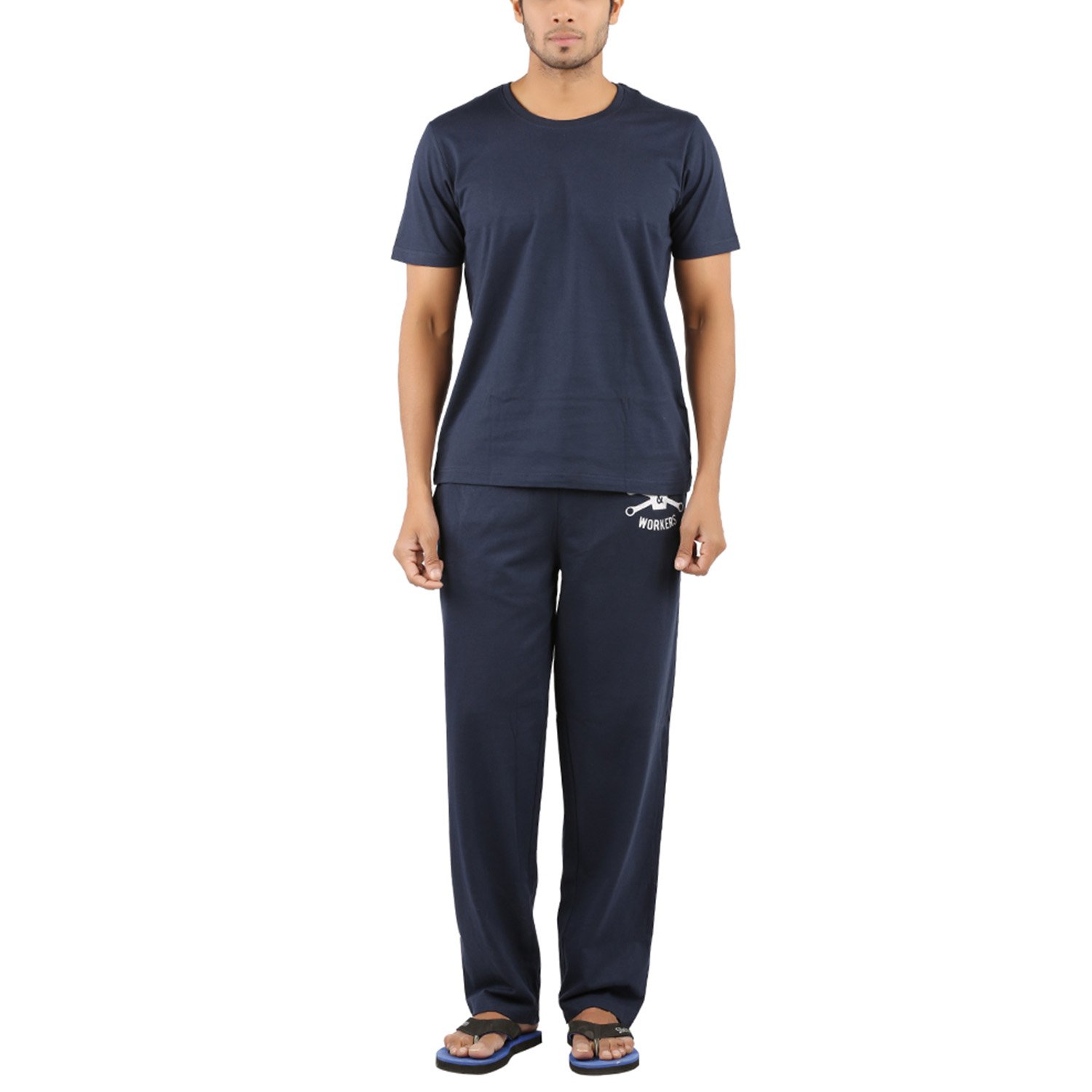 red line mens navy cotton sleeper wear set