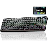 AULA F108 PRO - Wireless Mechanical Keyboard with Screen & Knob,Full Size Keyboard with 8000mAh Battery,Pre-lubed Switches,Side Printed PBT Keycaps,RGB Backlit Hot Swappable Custom Gaming Keyboards