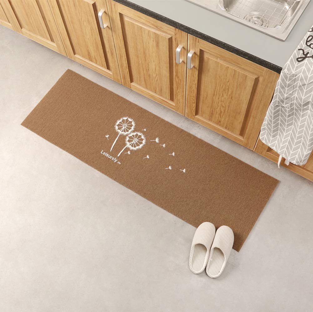 LINDONG Coffee Löwenzahn, Non-Slip Entrance Mat, 40 x 120 cm