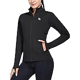 baleaf Women's Fleece Running Jacket Water Resistant Full Zip Winter Cold Weather Gear Thermal Cycling Workout Jackets