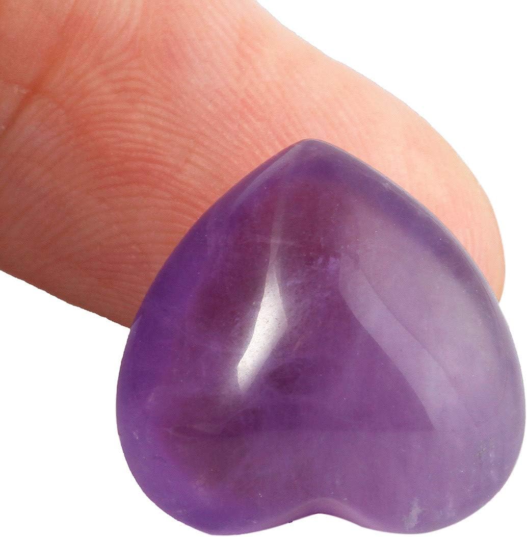 KYEYGWO Natural Amethyst Puff Heart Healing Crystals Love Stone - Image 3