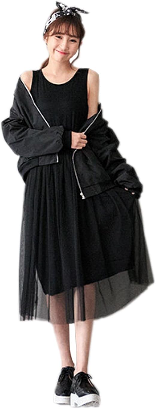 Amazon Co Jp ノーブランド チュールワンピース チュール カットソー 切替 ノースリーブ ワンピース ロング丈 3色 フレア Aライン チュールスカート ロング ノースリ ワンピ ドッキング デザイン レディース ファッション 並行輸入品 服 ファッション