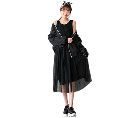 Amazon ノーブランド チュールワンピース チュール カットソー