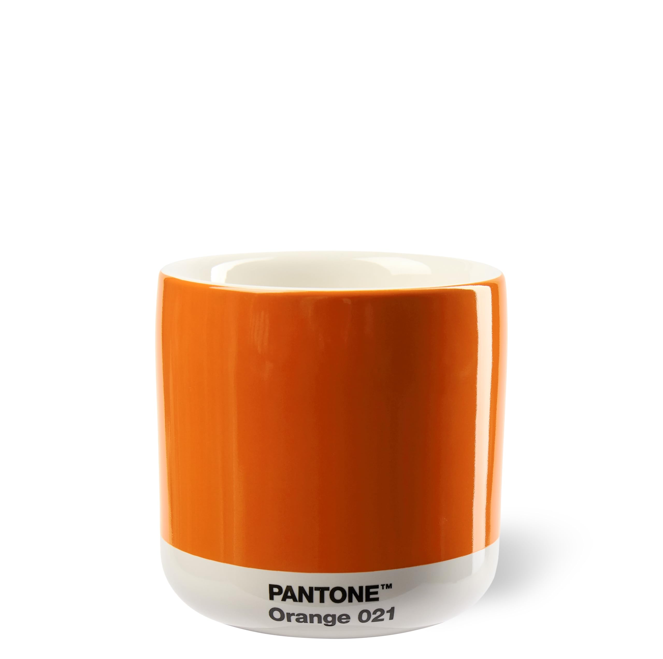 Copenhagen design Pantone Latte Cup - Double Wall Thermo - Cappuccino Handleless Mug - 7.44oz/220ml, Orange 021