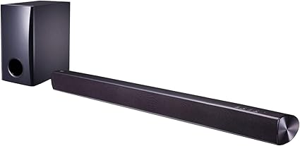 lg 2.1 channel 160w soundbar with wireless subwoofer and bluetooth connectivity