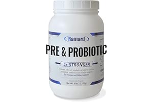 Ramard Total Prebiotic & Probiotic Equine Formula - Natural Digestive Supplement for Horses Optimal Gut Health, Nutrient Absorption, Foal Support Pro & Pre Biotics for Livestocks and Horse 5 lbs Jar