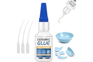 VIGORDER Ceramic Glue Repair Kit, 30g Ceramic Glue for Pottery, Porcelain, Mugs, Dishes, Glass and More, Waterproof & High Temperature Resistant