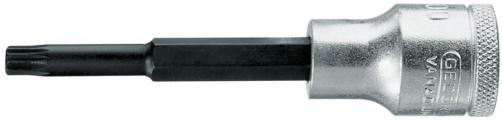 Gedore Screwdriver bit, INX19L DIN2324, 1/2-Inch Spline, Square, M8 x 100 mm, Pack of 1, 6159350