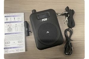 SUNNYMARK Wireless Voice Amplifier with Wireless Lavalier Mic, Portable Voice Amplifier for Teachers, Instructors, Tour Guides, Bluetooth Speaker with Strap Support USB, Rechargeable (Matte Black)