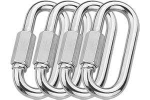 M-FV 304 Stainless Steel Quick Links Locking Carabiner for Outdoor Traveling Equipment (M8-4PACK)