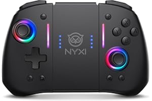 NYXI Hyperion Meteor Light Wireless Joy-pad with 8 Color LED for Switch/Switch OLED, Hyperion switch controller with RGB Lights, Programmable, 6-Axis Gyro, Turbo & Vibration