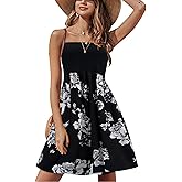 Tube Top Dress Women Beach Boho Floral Bandeau Strapless Dress for Women Summer Black XL