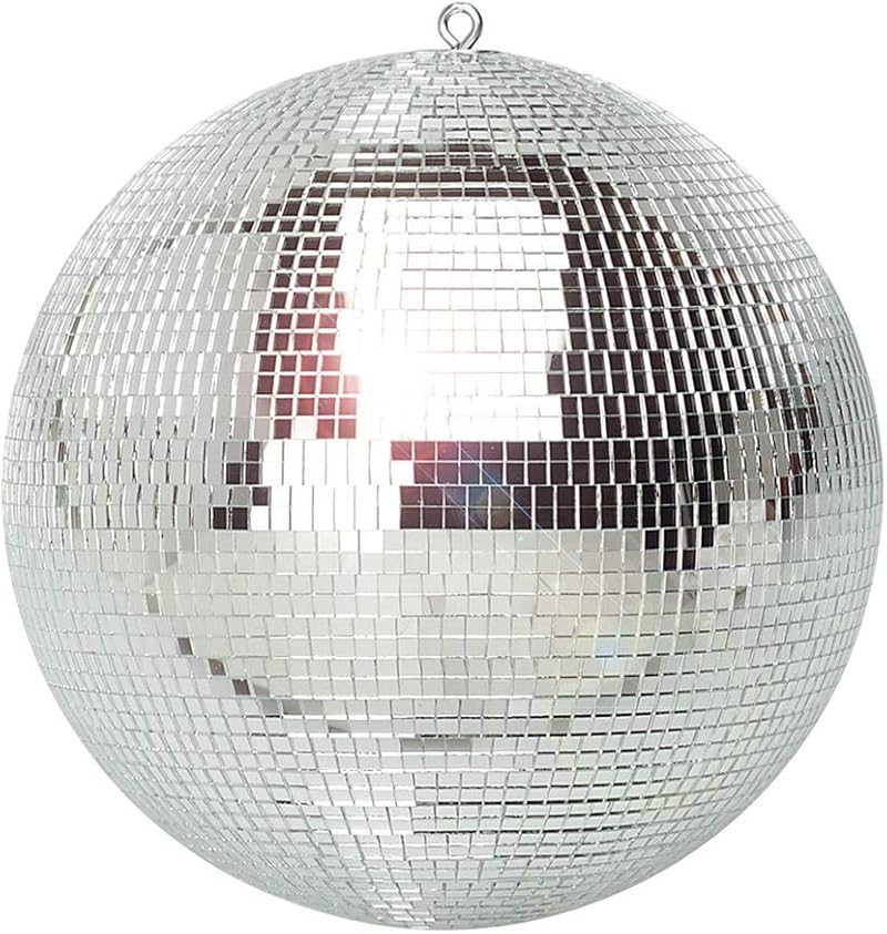 FX Lab 12-Inch Silver Mirror Ball Disco Ball DJ Party Light Reflective Sphere