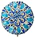 Ivenf Blue Floral Antique Flower Round Vintage Compact Metal Purse Mirror, Wedding/Thanksgiving