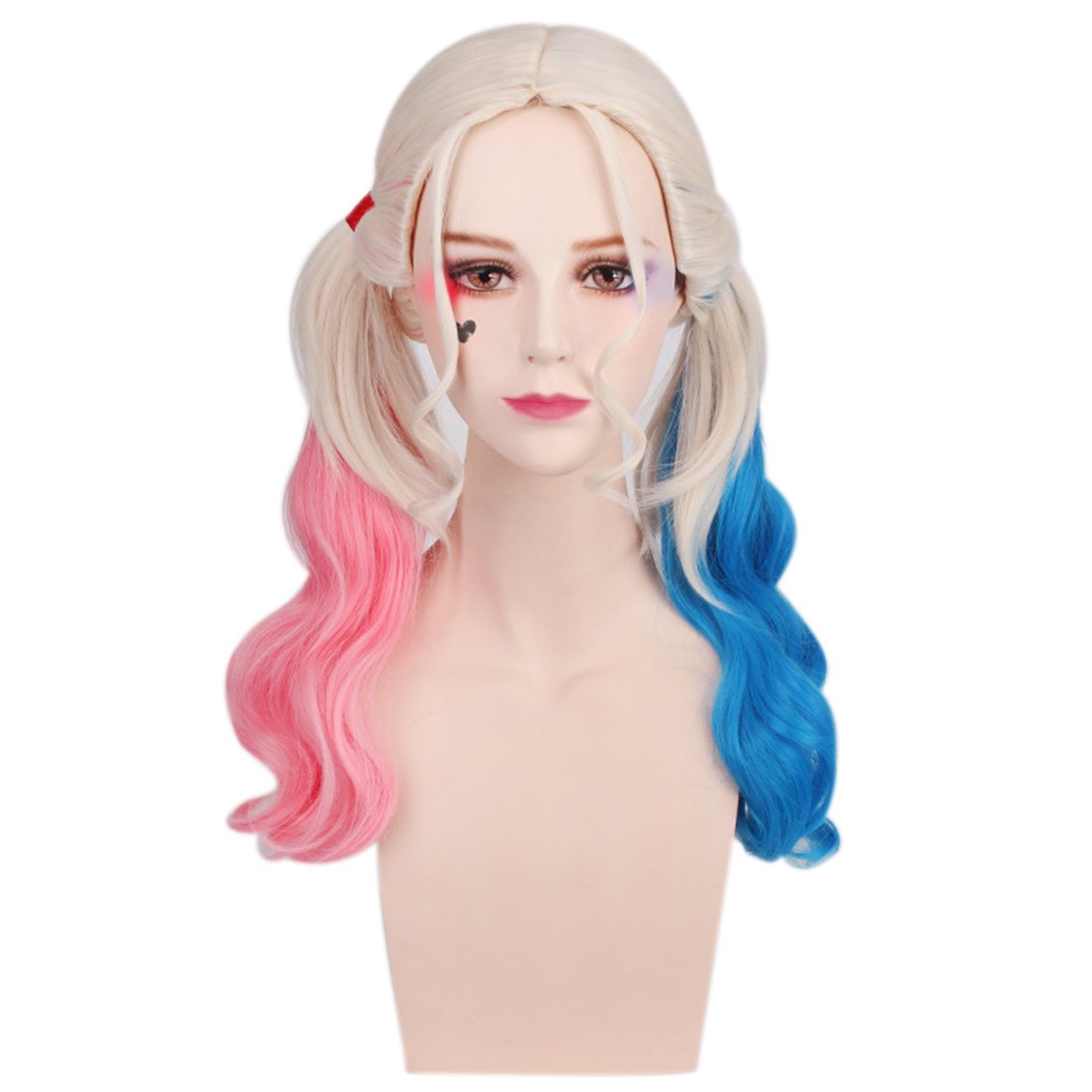 Women's Fashion Pink Blue Long Lasting Cosplay Wigs with Wig Cap